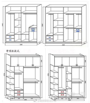 四开门衣柜内部设计图