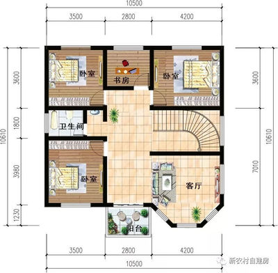 二层小别墅平面图