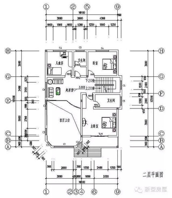 二层小别墅平面图