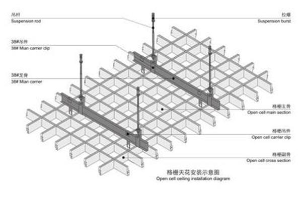 格栅吊顶施工工艺简约